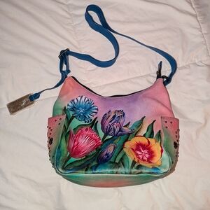 Anuschka Colorful Floral Shoulder Bag